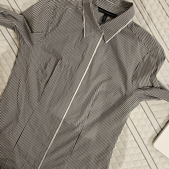 Striped black and white shirt WHBM Size 4 EUC - Picture 11 of 16
